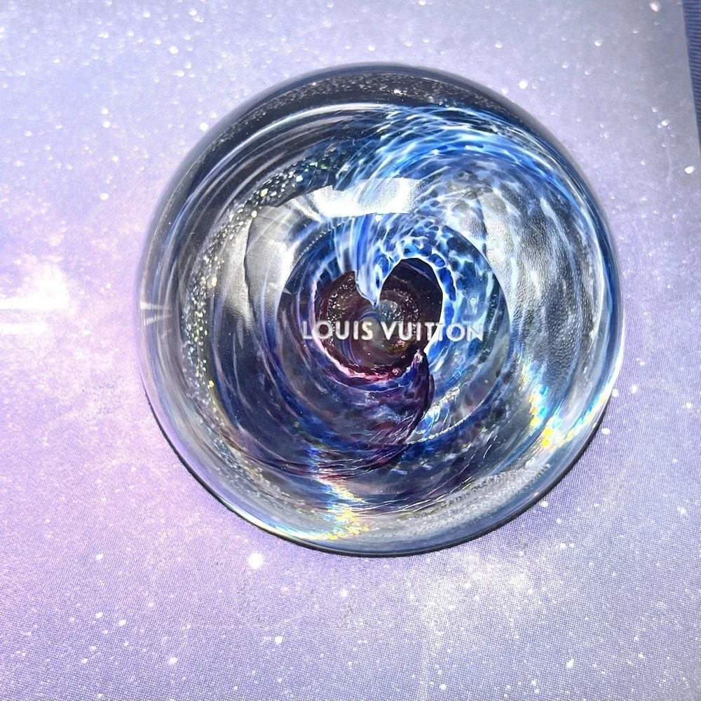 Louis Vuitton Stellar Times Galaxy Glass Paperweight VIP Gift w/ Box Rare